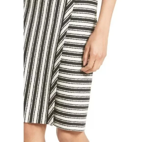 Hugo Boss - Haripela Black and White Striped Sheath Dress - Size 4 - Picture 4 of 9